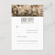 Cadena de oro ilumina las tarjetas RSVP de boda rú