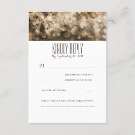 Cadena de oro ilumina las tarjetas RSVP de boda rú