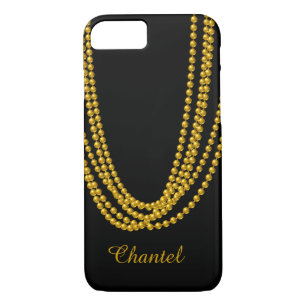 Cadena de Perlas iPhone 7 Funda en oro
