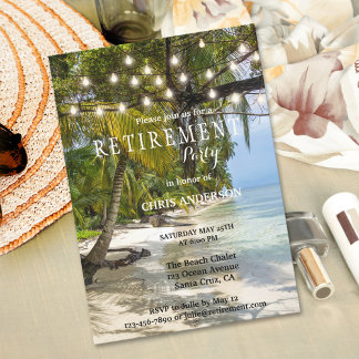 Cadena de playa tropical ilumina la invitación a l