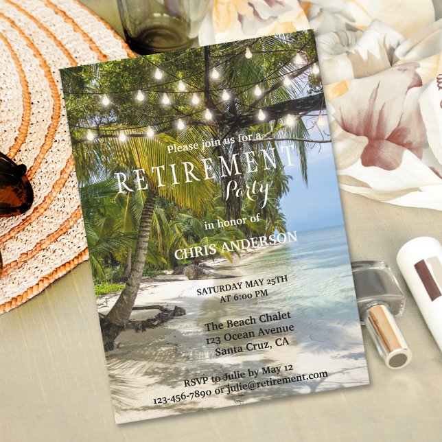 Cadena de playa tropical ilumina la invitación a l (Subido por el creador)