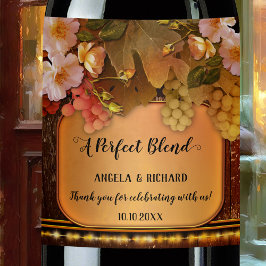 Cadena romántica enciende uvas y Rosas etiqueta de