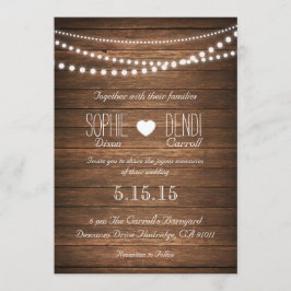 Cadena rústica de la invitación a la boda de las l