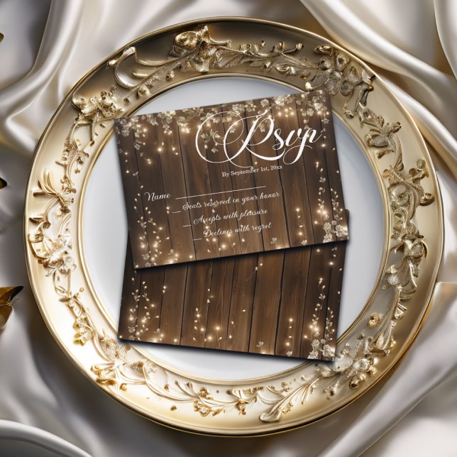 Cadena Rustica enciende Boda Floral Blanca RSVP (Subido por el creador)