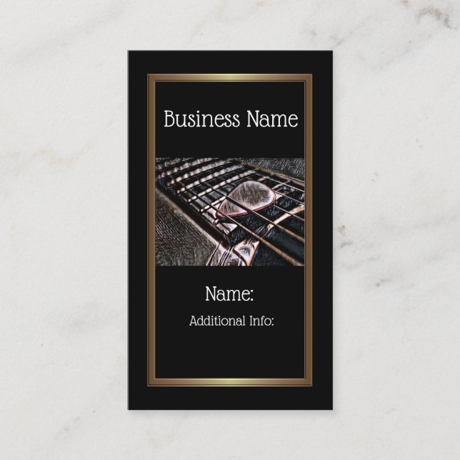 Cadenas De Guitarra En Tarjeta De Negocios De Cuer (Anverso)