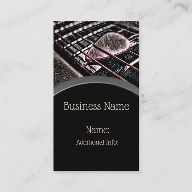 Cadenas De Guitarra En Tarjeta De Negocios De Cuer (Anverso)