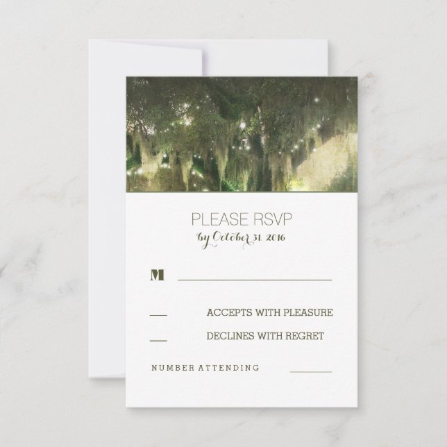 Cadenas de tarjetas RSVP de casamiento rústico de  (Anverso)