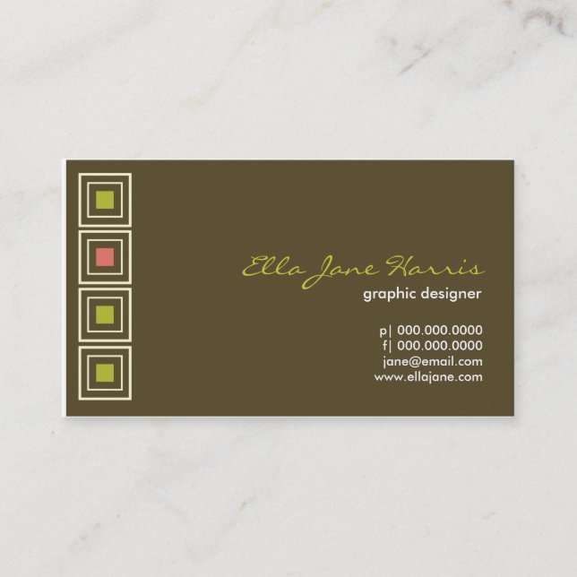 Cadera a ser tarjeta de visita cuadrada del (Anverso)