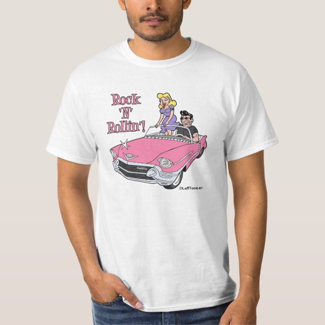 Cadillac rosado con la camiseta del engrasador y (Anverso)