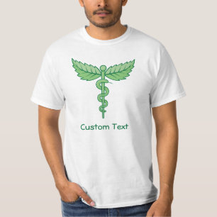 Caduceo con camiseta de hojas