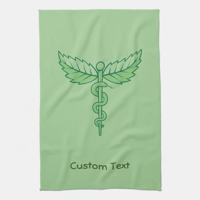 Caduceo con toalla de hojas (Vertical)