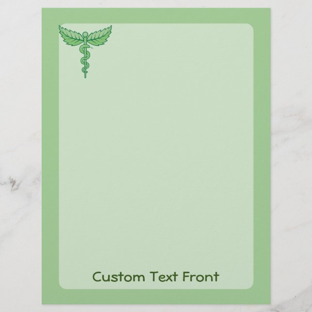 Caduceo con volante de hojas (Frente)