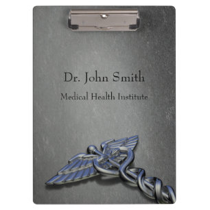 Caduceo médico profesional Chrome - Portapapeles