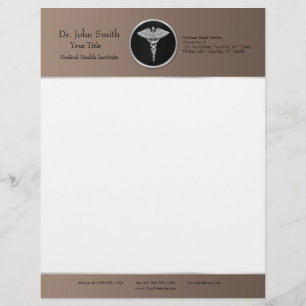Caduceo médico profesional de plata - papel con