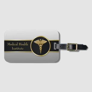 Caduceo médico profesional del oro - etiqueta del