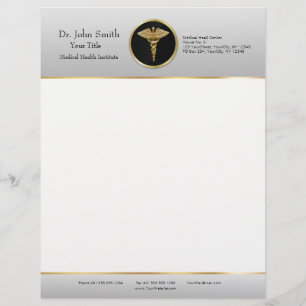 Caduceo médico profesional del oro - papel con