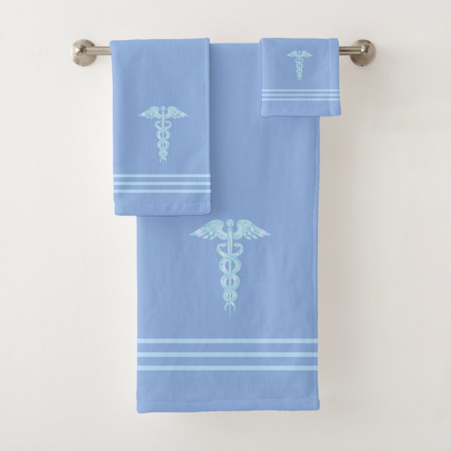 Caduceo Turquesa Claro y Rayas sobre Azul Cielo (In situ)