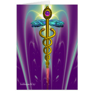 CADUCEO, vibrante oro amatista Violeta Fucsia