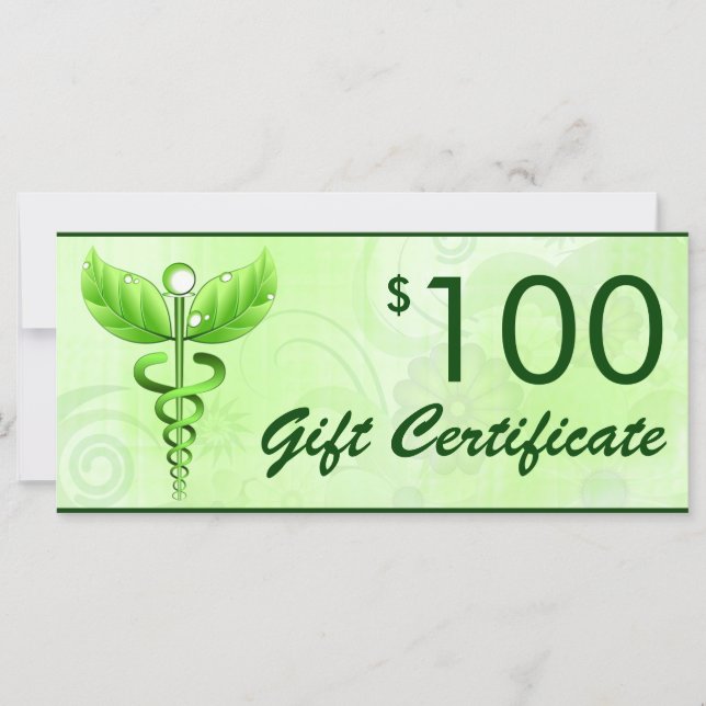 Caduceus Alternative Medicine $100 Voucher de rega (Anverso)