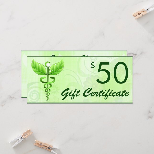 Caduceus Alternative Medicine $50 Voucher de regal (Anverso/Reverso In Situ)