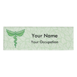 Caduceus con etiqueta de nombre de hojas
