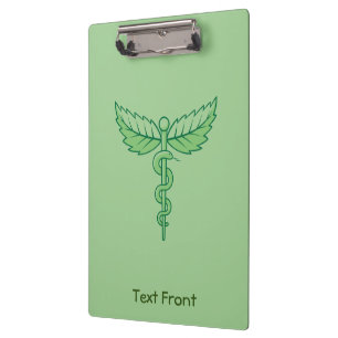 Caduceus con portapapeles de hojas