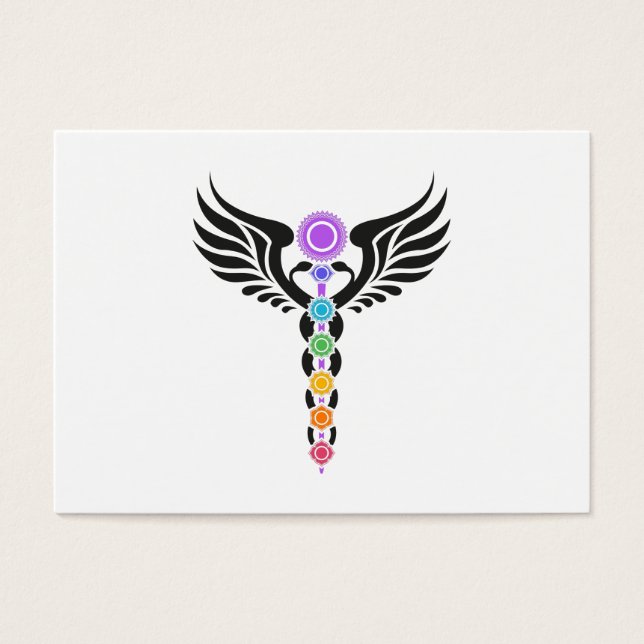 Caduceus - Serpiente alada - Kundalini - 7 Chakras (Frente)