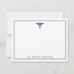 Caduceus Stationery Médico Médico Tarjeta de Nota