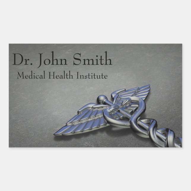 Caducto médico profesional cromado - Pegatina (Anverso)