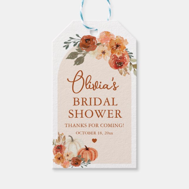 Cae en amor Boho Calabaza Bridal Shower Etiqueta d (Anverso)