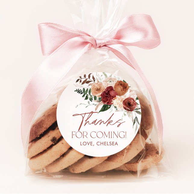 Cae en el amor Floral Pegatinas de ducha de novia  (Fall in Love Bridal Shower Favor Stickers)