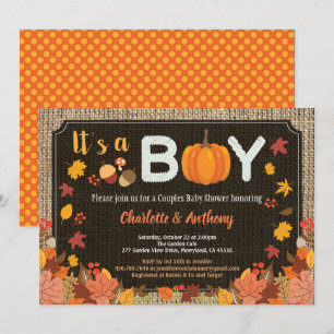 Cae, es una invitación a la ducha de bebé calabaza