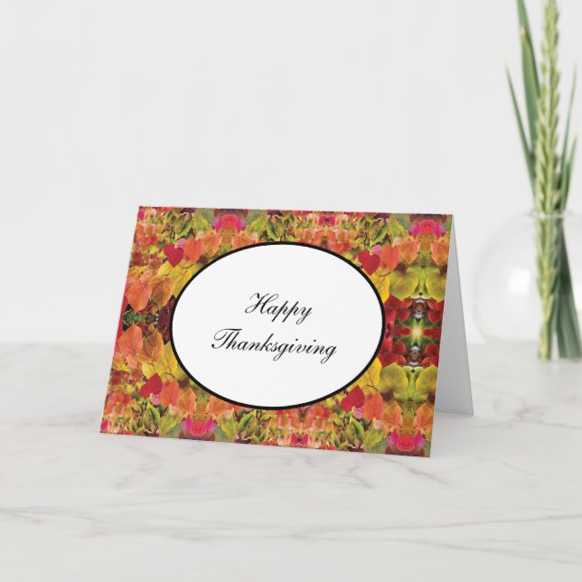 Cae la tarjeta de Acción de Gracias Hojas de Redbu (Anverso)