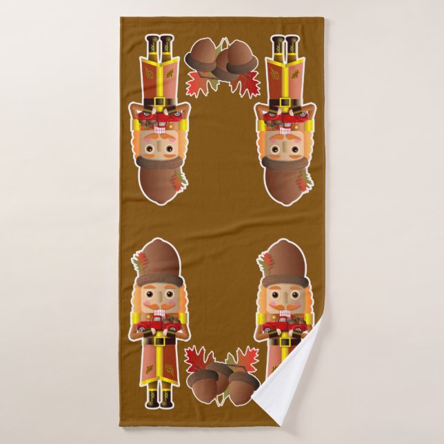 Cae Nutcracker de Woodland con pequeños camiones r (Toalla de baño)
