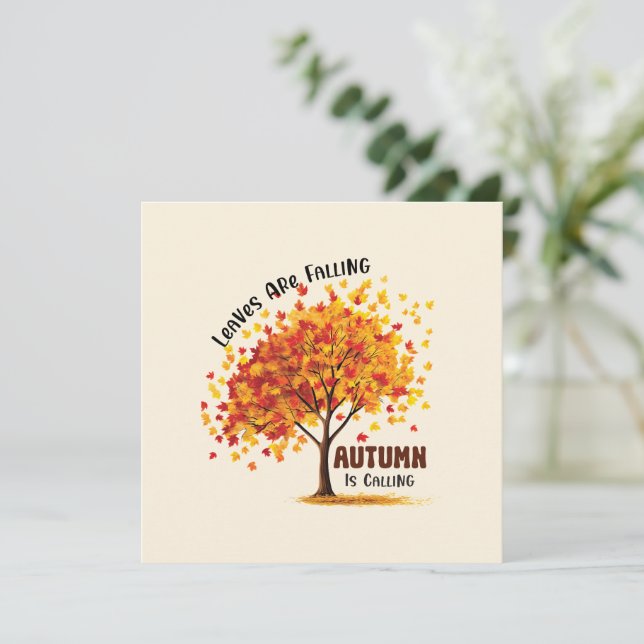Caen Las Hojas, El Otoño Llama - Cae Acogedora (Anverso de pie)