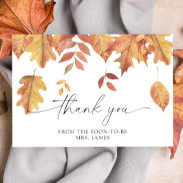 Caer deja ducha de novia tarjeta de agradecimiento