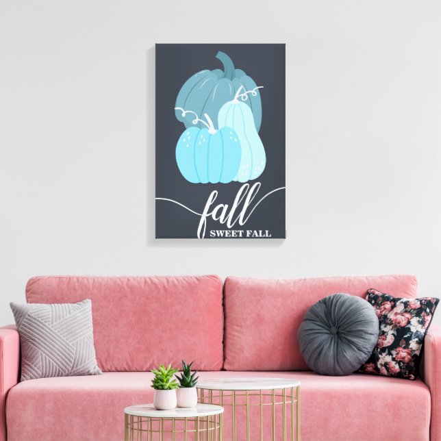 Caer dulce otoño calabazas azules arte pared (Insitu (Sala de estar))