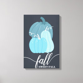 Caer dulce otoño calabazas azules arte pared