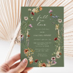 Caer En Amor Boho Invitación A La Ducha Bridal<br><div class="desc">Esta elegante y elegante ducha de novios ofrece hermosas flores silvestres de acuarela pintadas a mano dispuestas como una hermosa corona perfecta para bodas de primavera,  verano o otoño. Encontrar elementos coincidentes en la colección de Bodas Sage Green Boho Wildflower.</div>