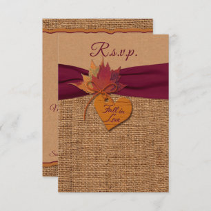Caer en el amor Burlap y dejar la boda RSVP
