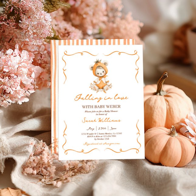 Caer en el amor Calabaza Invitación de Baby Shower (Subido por el creador)