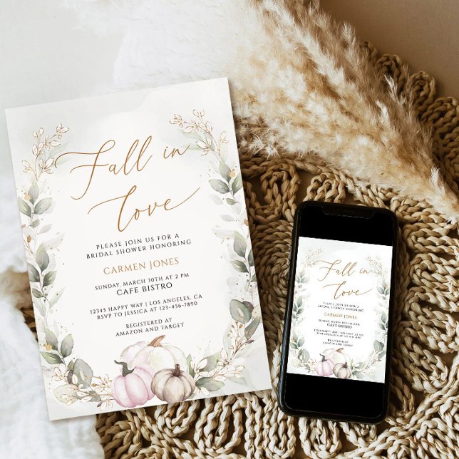 Caer en el amor Invitación a ducha de novia, calab (Subido por el creador)