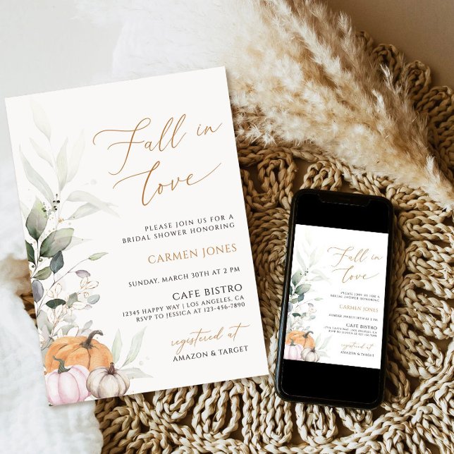 Caer en el amor Invitación a ducha de novia, calab (Subido por el creador)