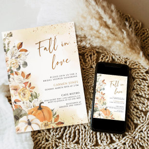 Caer en el amor Invitación a ducha de novia, flora