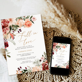 Caer en el amor Invitación a ducha de novia, flora