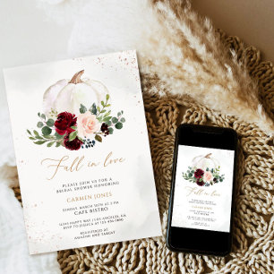 Caer en el amor Invitación a ducha de novia, flora