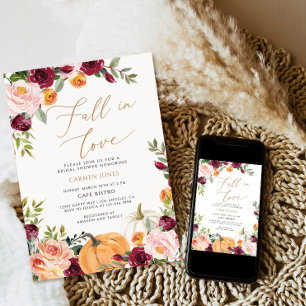 Caer en el amor Invitación a ducha de novia, flora