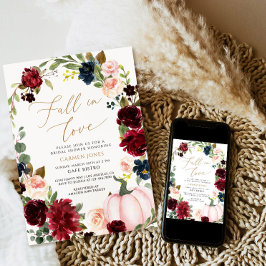 Caer en el amor Invitación a ducha de novia, flora