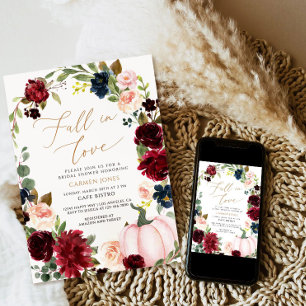 Caer en el amor Invitación a ducha de novia, flora
