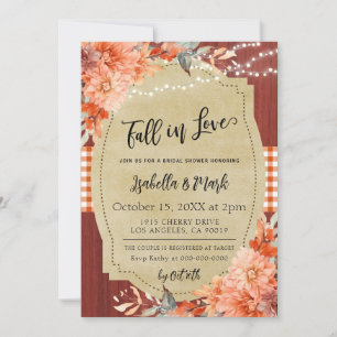 Caer en el amor Invitación a la ducha de novia